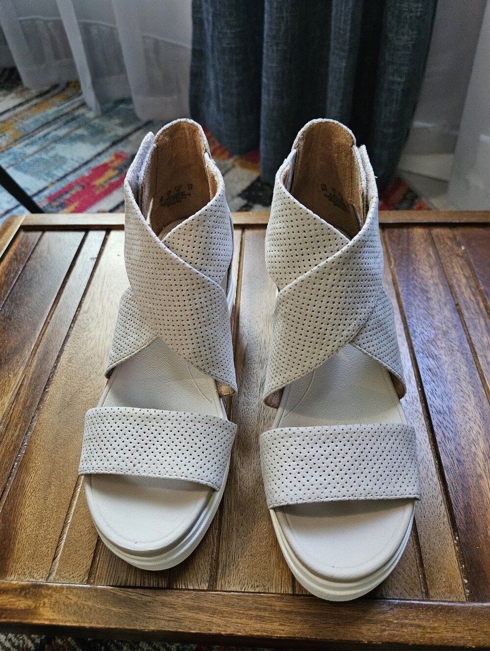 Dr Scholl's Sheena Grey Ankle Strap Wedge Sandals